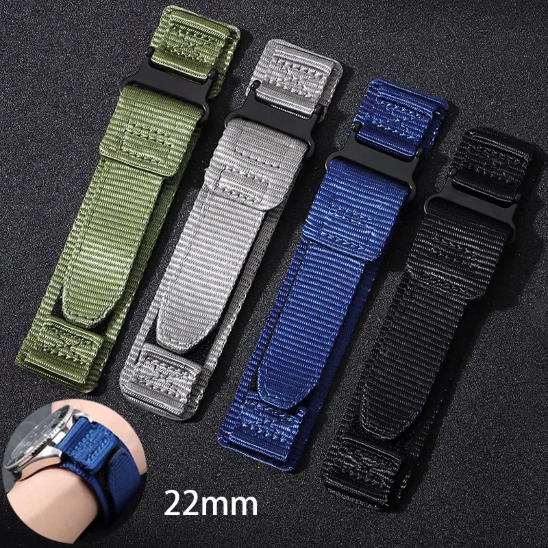 Nylonowy pasek do zegarka 22mm płótno Outdoor Sport wodoodporny pasek Quick Release uniwersalna bransoletka dla mężczyzn kobieta wymienna opaska na nadgarstek
