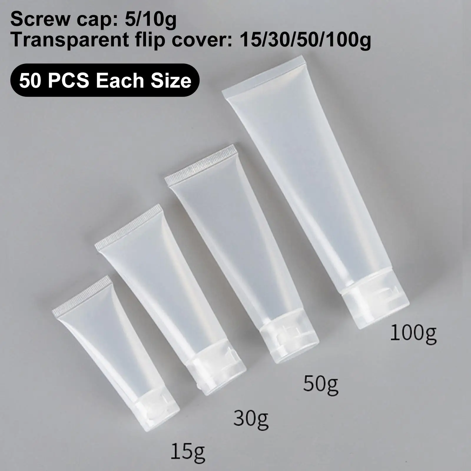 50 Pieces Empty Cosmetic Lotion Tube Balm Gloss Plastic Mini Squeeze Tube