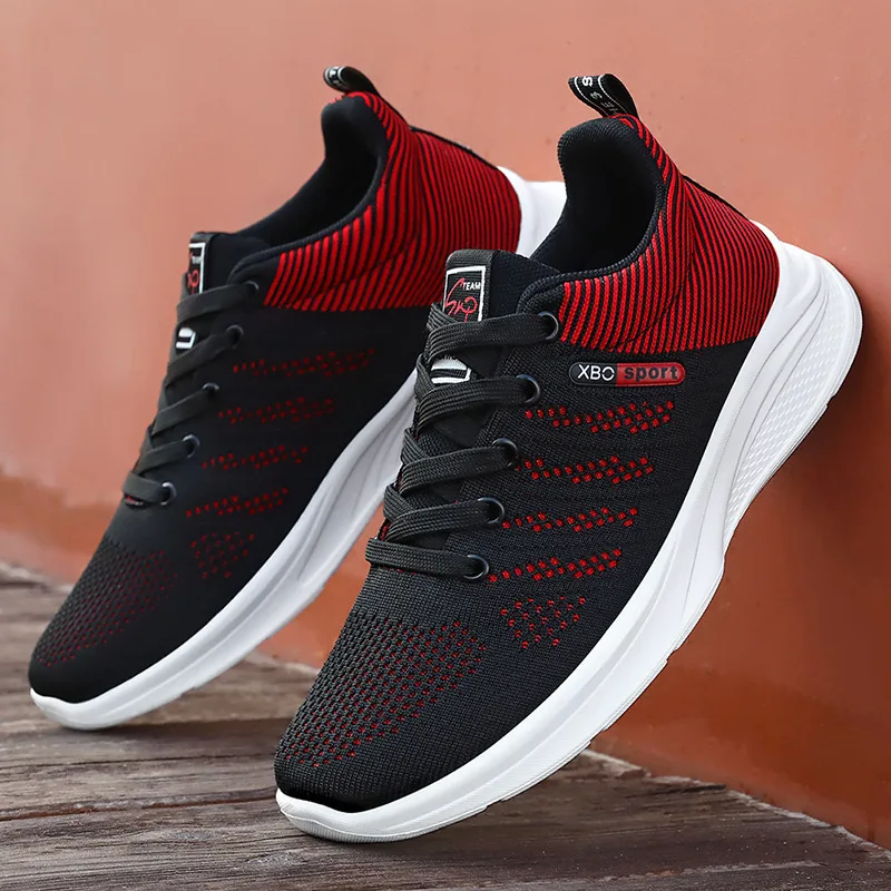 Zapatillas de deporte transpirables con cordones para hombre, zapatos ligeros para correr, novedad de verano, 2024