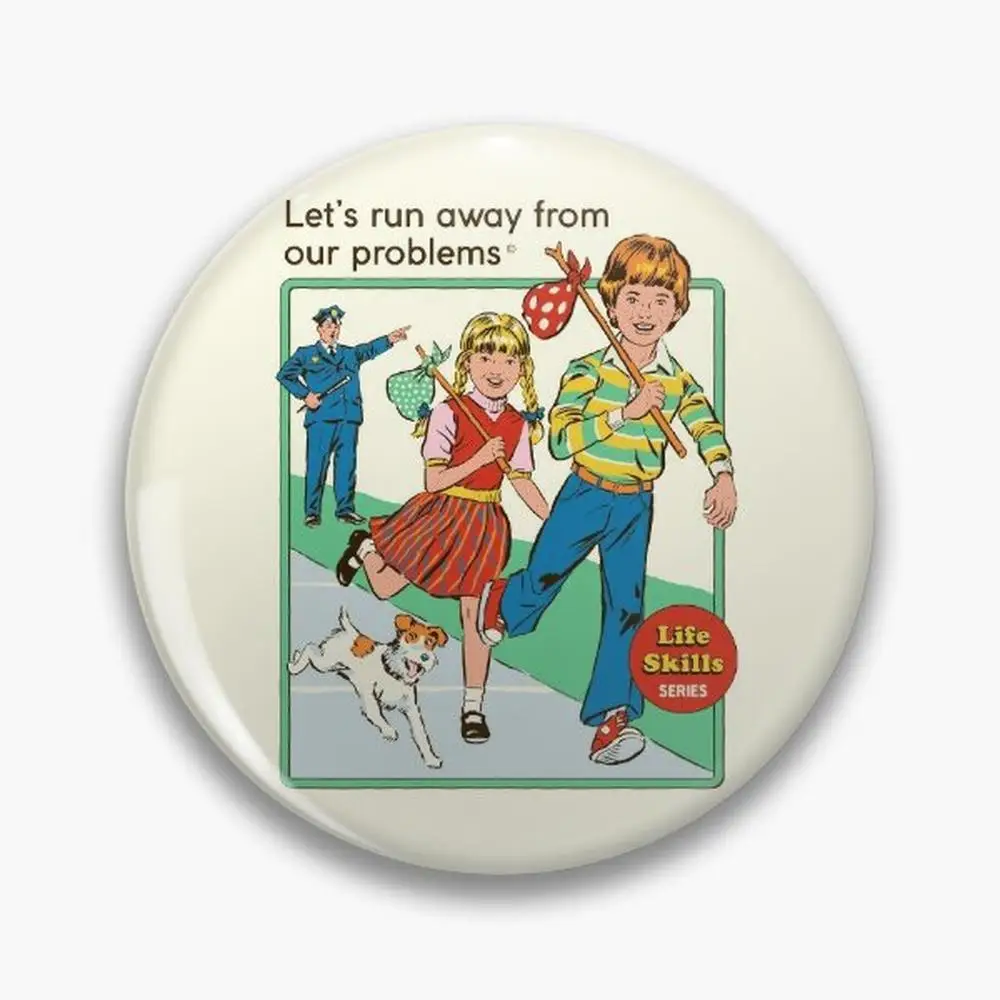 Let's Run Away Pin Buttons Brooches  Jewelry Accessory Customize Brooch Fashion Lapel Badges