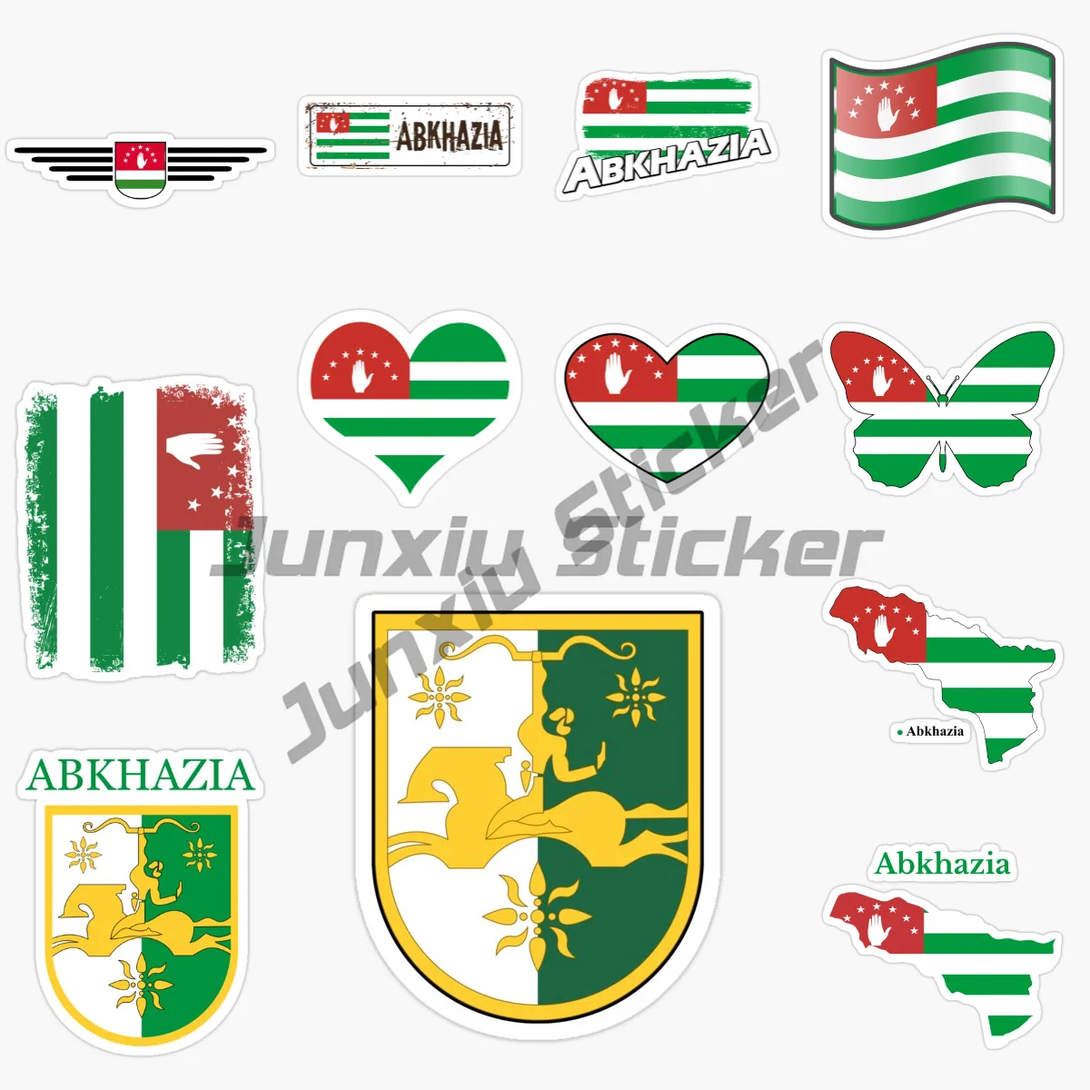

ABKHAZIAl National Flag and Emblem Car Sticker Refrigerator Fine Decal Motorcycle Surfboard Laptop Vinyl Self-adhesive PVC Decal