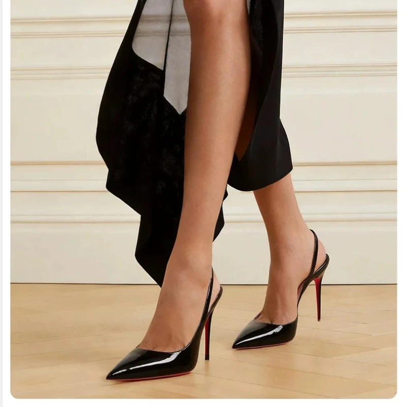 New black high heels for women slim heels with pointed tips, sexy and pure desire stunning small single shoes paired with skirts