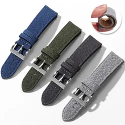 High Quality Nylon Leather Strap 20mm 22mm for Seiko for Samsung Galaxy Watch 6/5/4 Canvas Universal Quick Release Watch Band