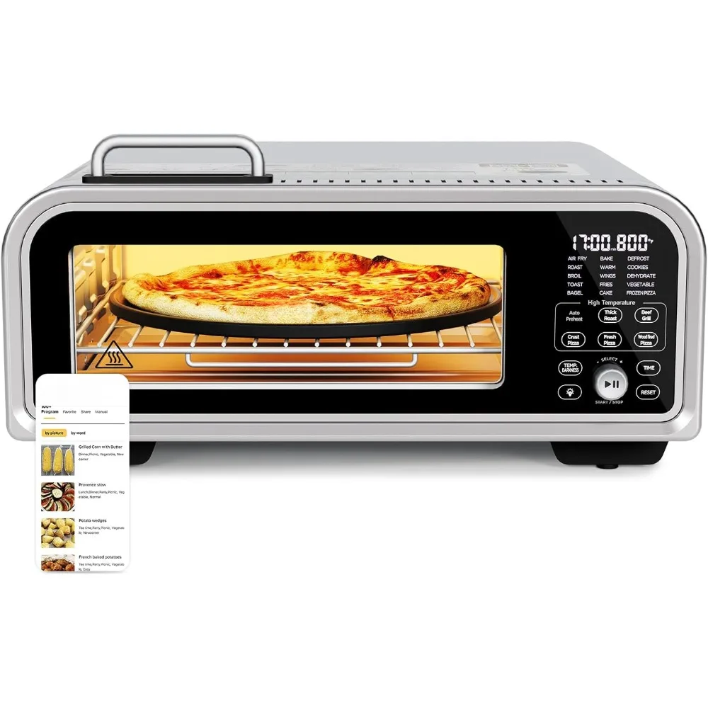 Air Fryer Toaster Oven Combo, 15-IN-1 Digital Stainless Steel Airfryer,18L Pizza Oven for 12' pizza / 9 slices, Flip Away Oven