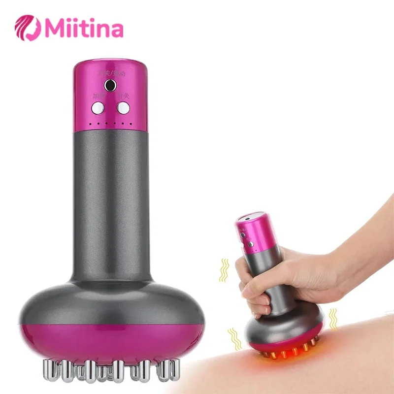 

Eletric Meridian Massage Brush Vacuum Suction Cup GuaSha Anti Cellulite Beauty Scraping Infrared Heat Slimming Massage Therapy