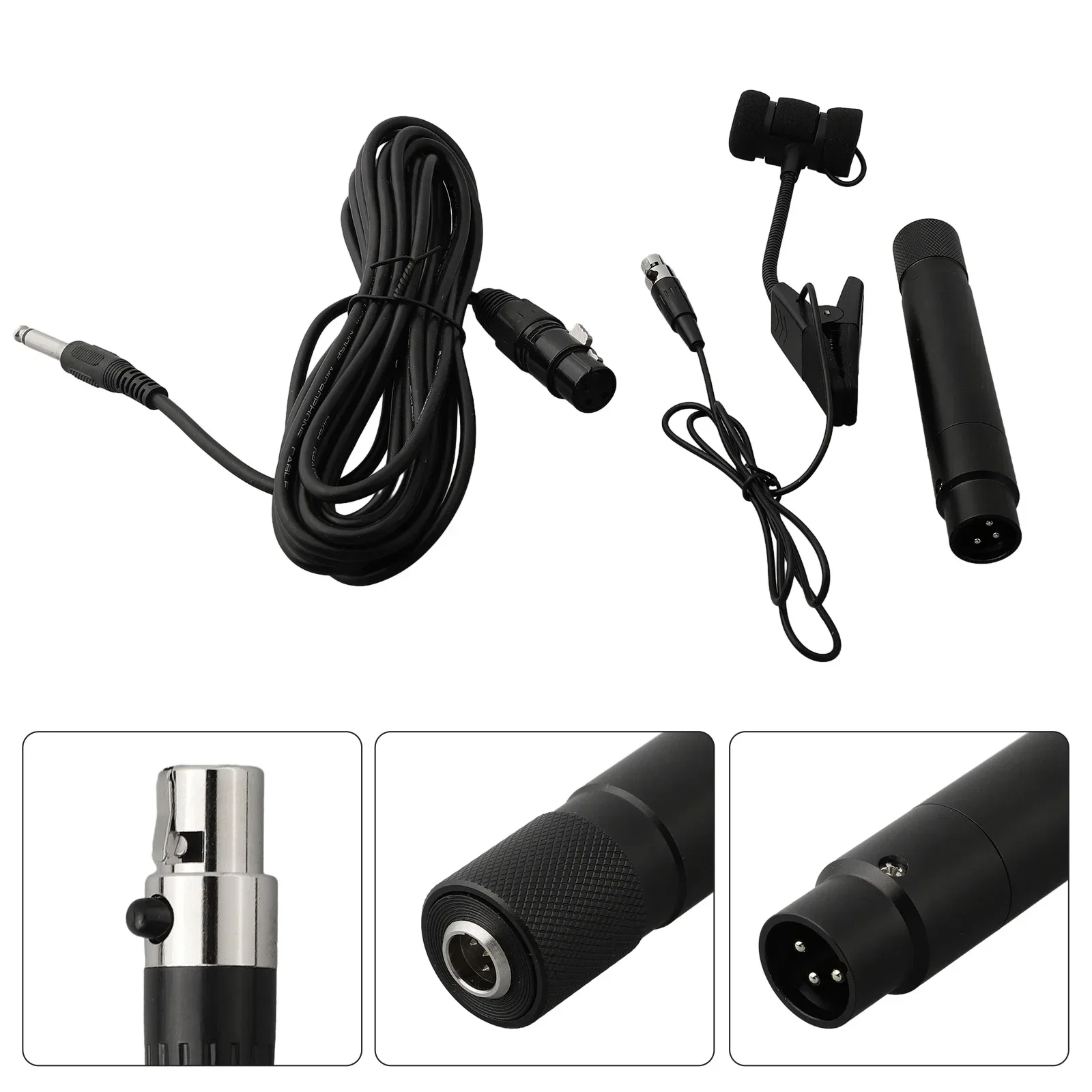 Portable 3 Pin 4 Pin Wired Sax Microphone Omnidirectional Clip-on Design For Music Instrument Musical Instrument Accessories