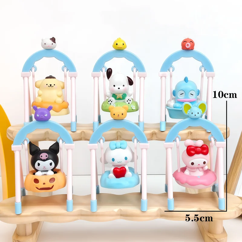 سانريو كورومي بلدي ميلودي مرحبا كيتي Pochacco سينامورول سوينغ سلسلة عمل نموذج لجسم صندوق أعمى لعبة الديكور هدية الهالوين #4