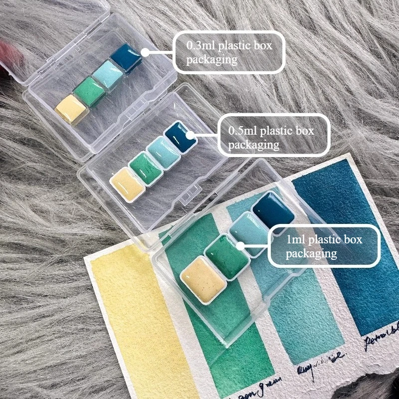 3/4-color Plastic Box Watercolor Paint Set Student Art Painting Creation Painting Graffiti Colors Portable Watercolor Paint Set