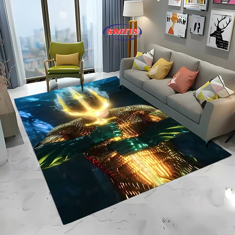 جديد إلى سجادة Aquaman الكلاسيكية DC، غرفة المعيشة، غرفة النوم، منطقة المكتب، غرفة الأطفال، حصيرة غير قابلة للانزلاق قابلة للغسل في الغسالة، هدية #1