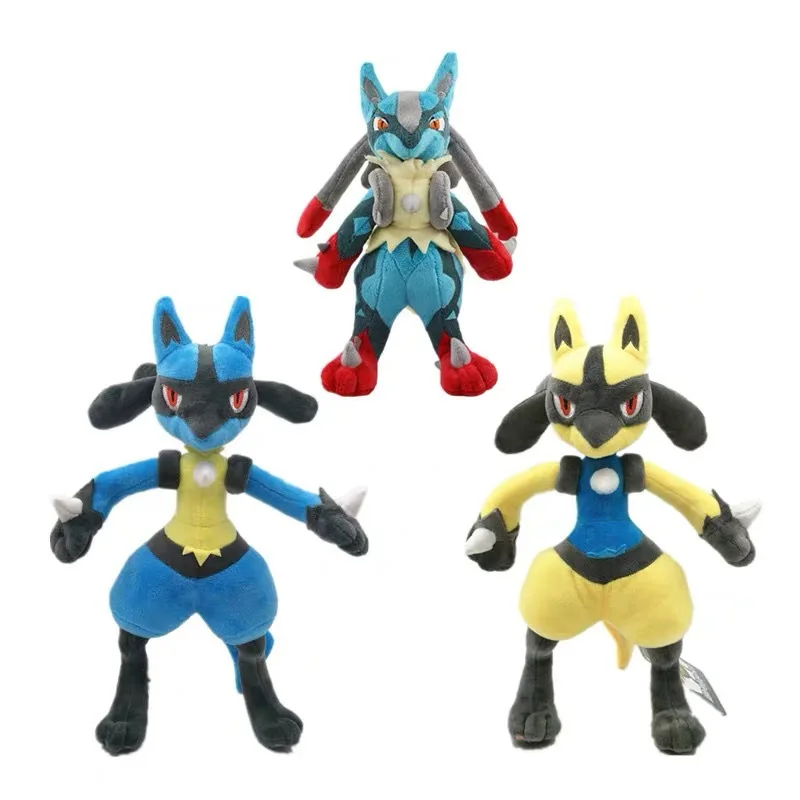 Pokemon Standing Shiny Lucario Figure  Doll Kawaii Animal Cute Mega Peluche Quality Cartoon Toy Couple Valentine's Day Gifts