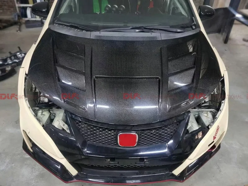 Carbon Car Parts For Honda 15-17 Civic Type R FK2 TM Type Carbon Fiber Front Engine Hood Bonnet High Quality