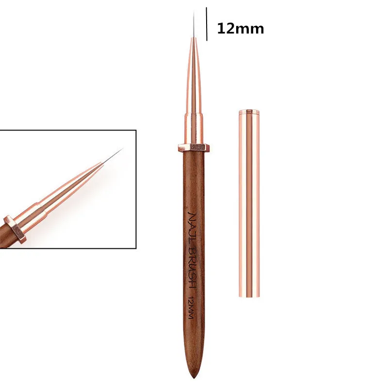 6/9/11/12mm固定ハンドルネイルアートライナーブラシ ジェルネイルブラシ ジェルネイルポリッシュペイントブラシ 描画用