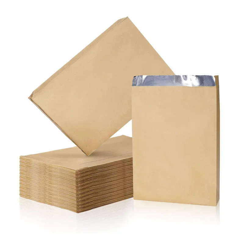 500Pcs/Lot Disposable Food Storage Bag Kraft Paper Bakery Bags Lunch Bag Aluminum Foil Greaseproof Burger BBQ Cookie Bags