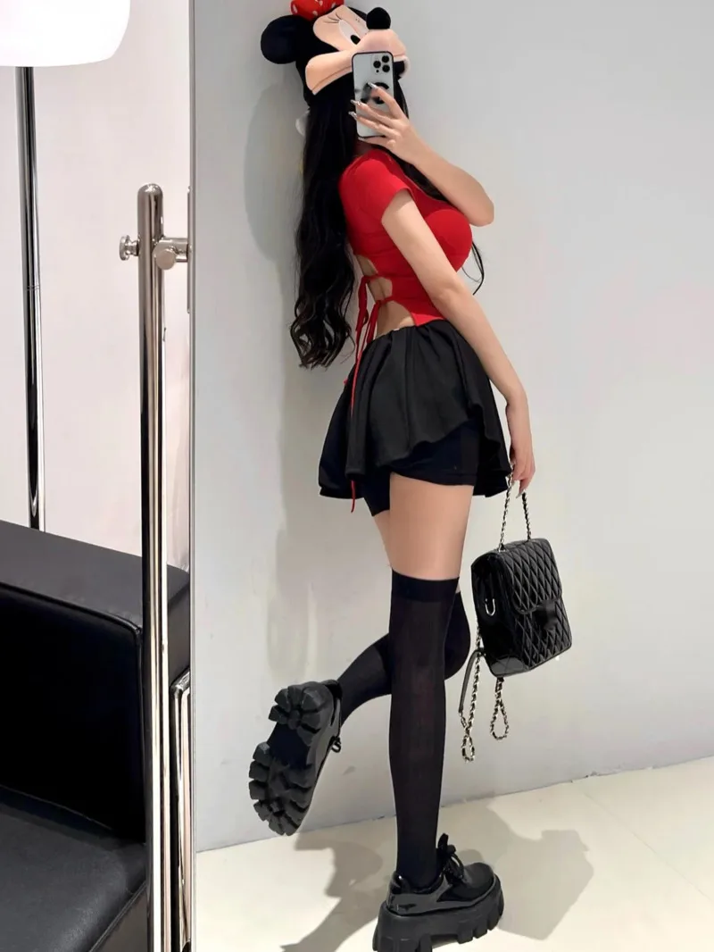Halblanger Rock im Ballett-Stil für Damen, Sommer, koreanisch, 2025, hohe Taille, schlanker Look, A-Linie, süße Mode, Damen, 2025, neu, süß, ITD3