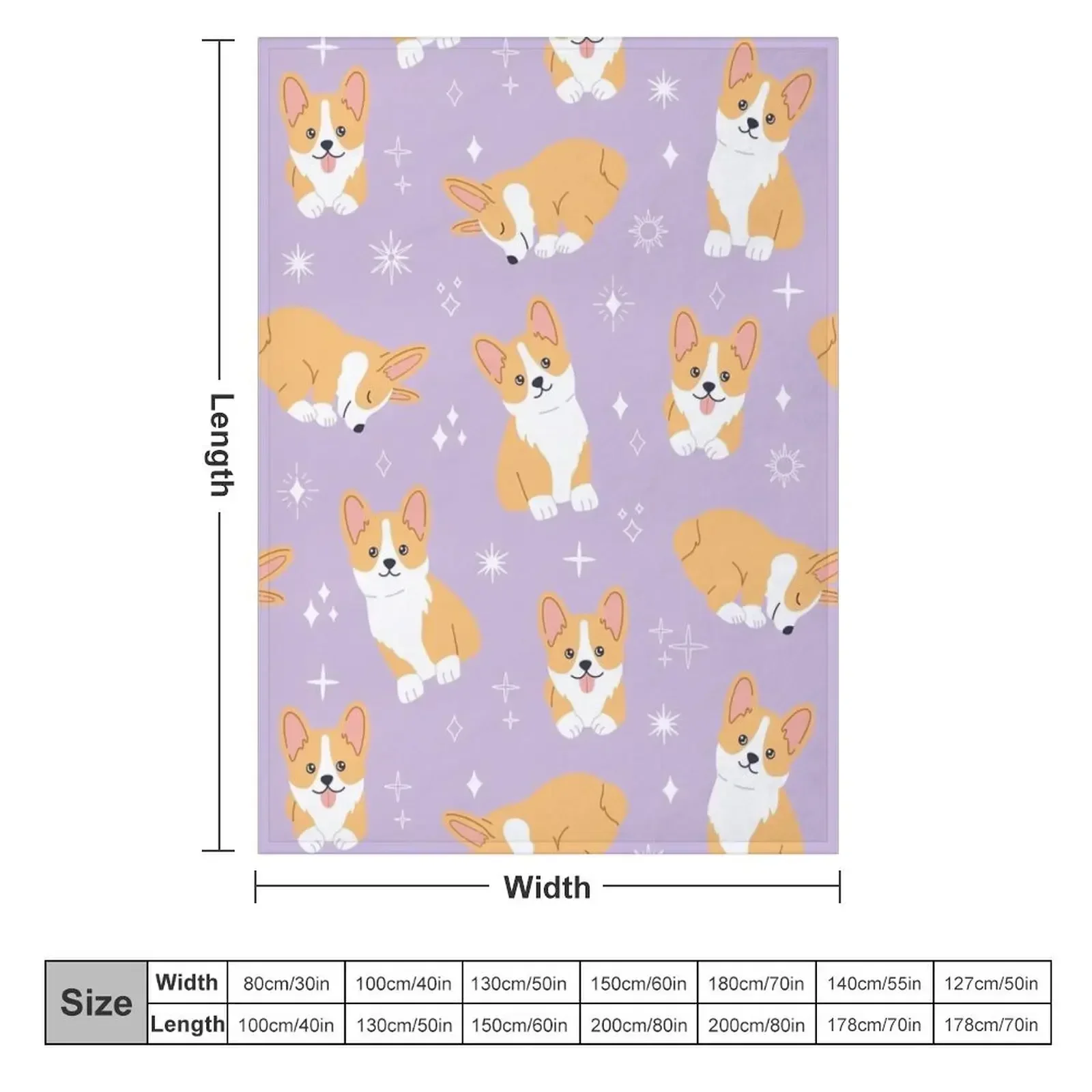 Jolly corgis in Purple Throw Blanket couch cozy soft plush fuzzy picnic outdoor blanket