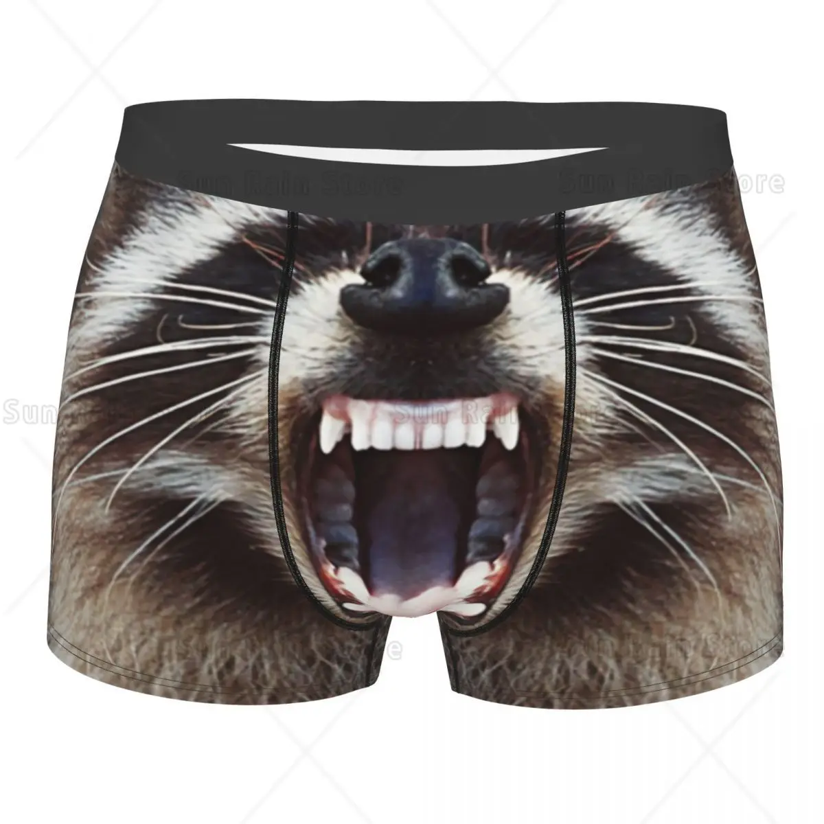 

Custom Male Fashion Raccoon Snarling Men Underwear Trash Panda Racoon Boxer Briefs Stretch Shorts Panties Underpants