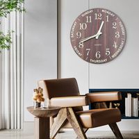 Non-Ticking Luminous Wall Clock Silent Glow In The Dark Night Light Hanging Clock Numerals&Hands 12 Inch Wall Time Clock