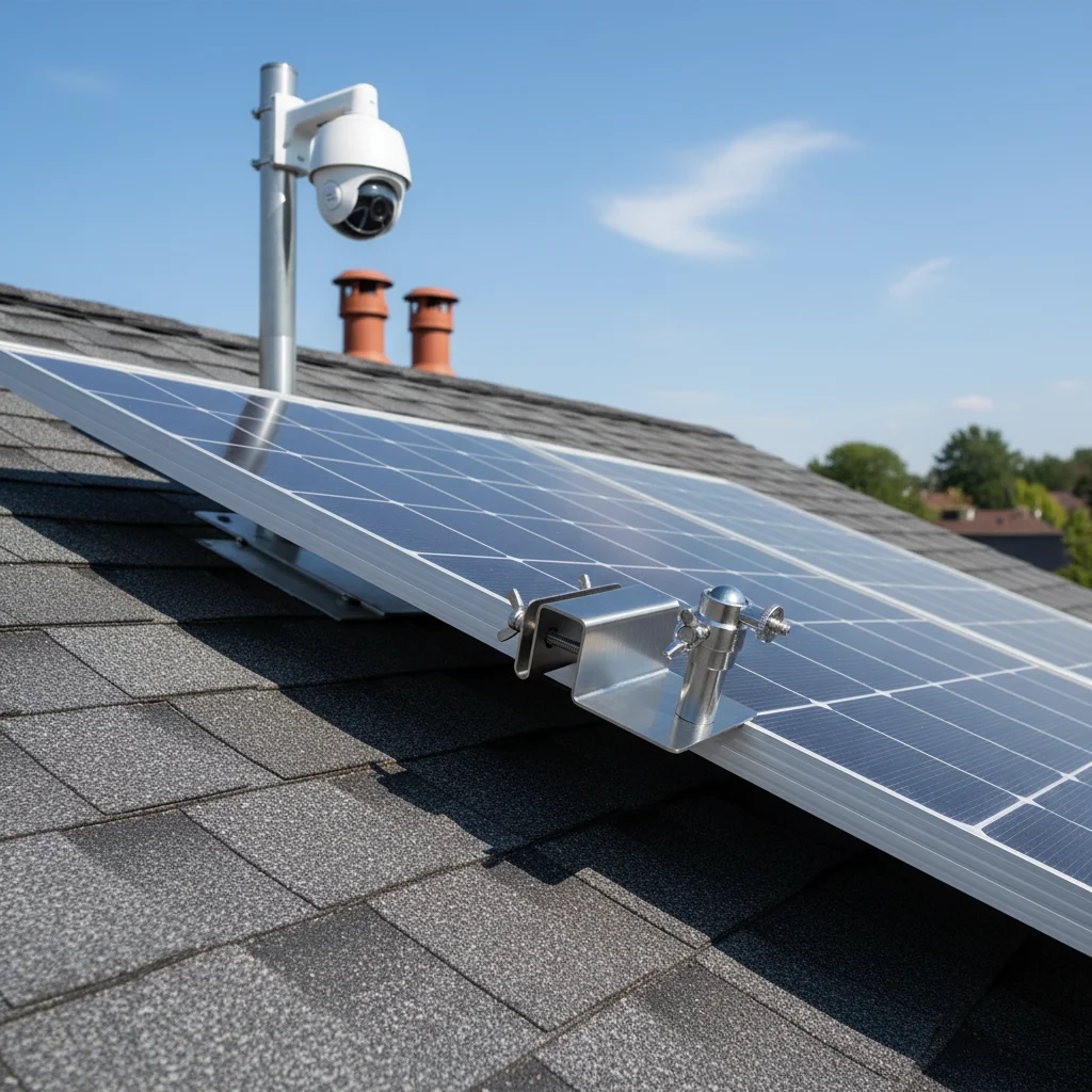 Gutter Mount For Eufy=For Arlo=Solar Panels Adjustable Stainless Steel Mount Bracket To Get Sun Compatible With Eufy=S220 Camera