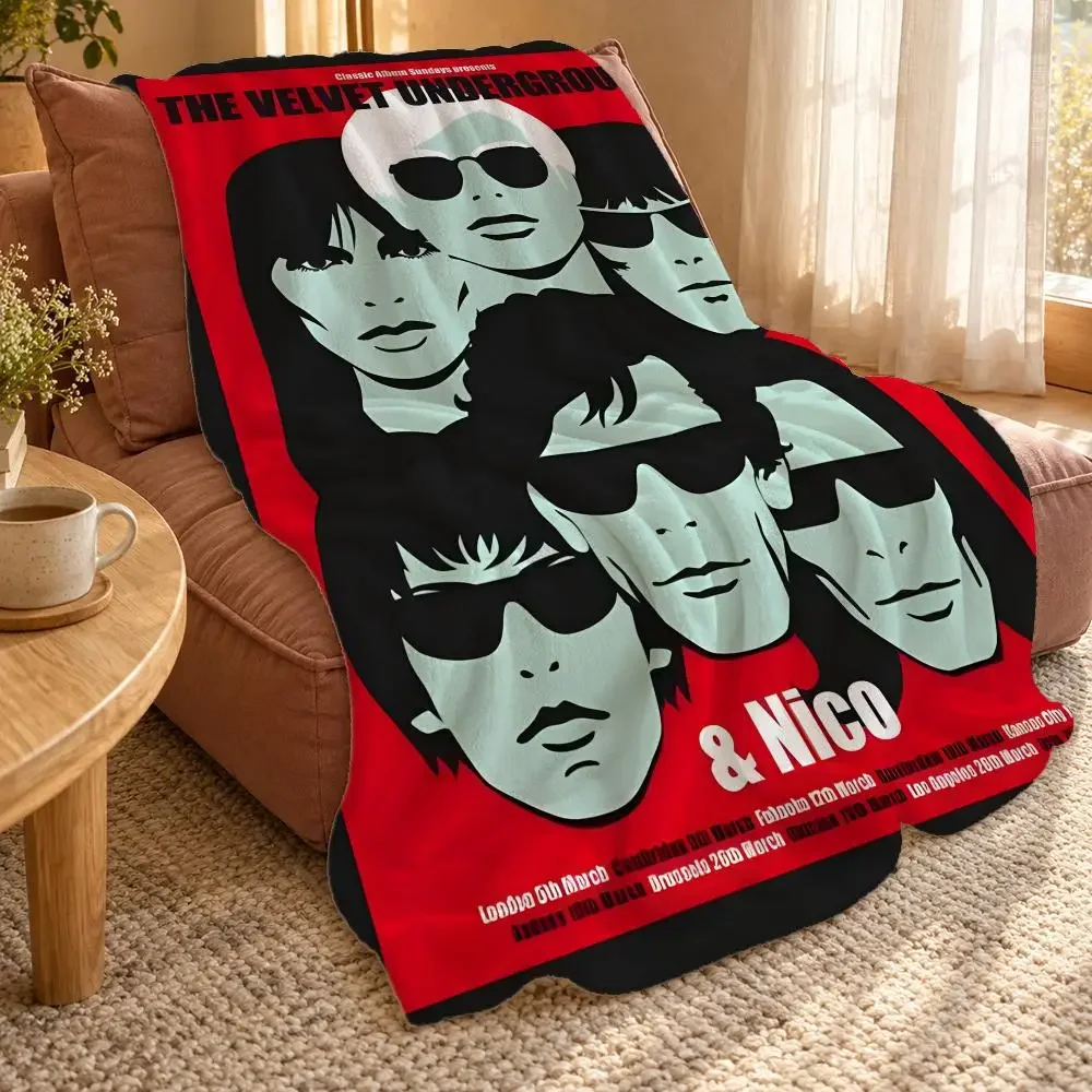 Rock Band The Velvet Underground Throw Double Sided Flannel Throw Blanket Soft Travel Camping Sofa Bed Home