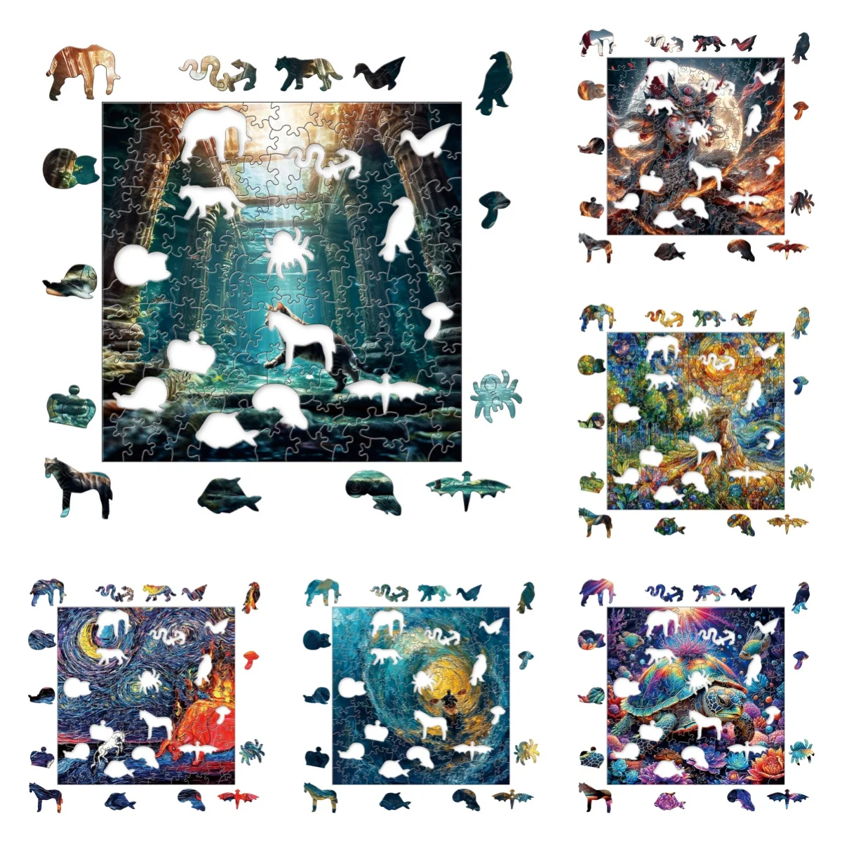 ZFX Ocean World Fairy Tale World Mysterious Puzzles Unique Shape High Quality Jigsaw Puzzle Wooden Puzzle Best Gift For Child