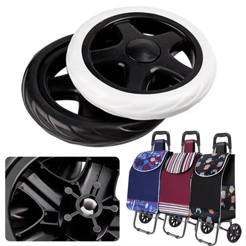 2Pcs Shopping Cart Replacement Wheels Wear Resistant Flexible Anti Slip for Portable Foldable Grocery Shopping Carts