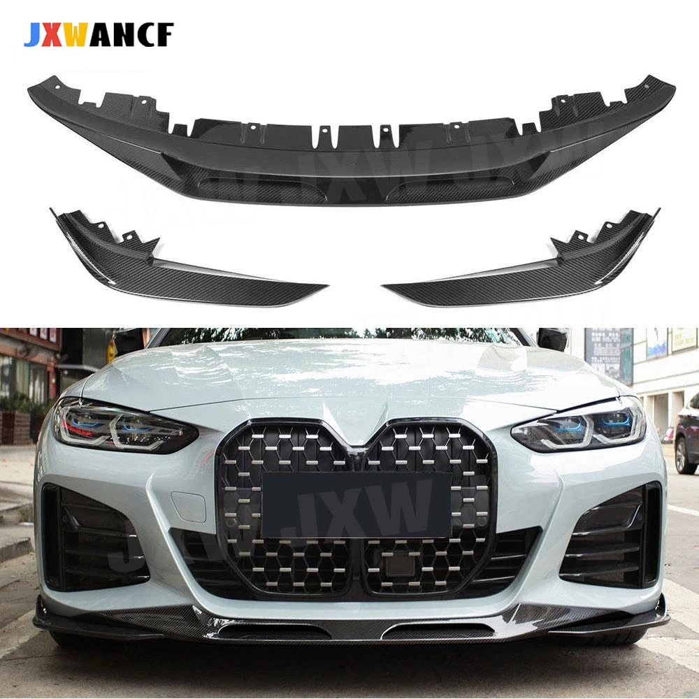 

JXWANCF Dry Carbon Fiber Front Bumper Lip Chin Spoiler for BMW 4 Series G26 M Sport Sedan 2020+ Bumper Diffuser Cars FRP