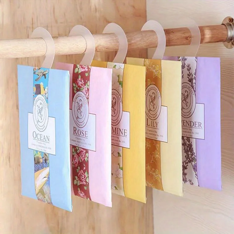 3/6/12/24pcs Natural Smell Incense Wardrobe Sachet Closet Car Hanging Fragrance Sachet Aromatherapy Perfume Air Freshener