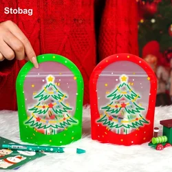 StoBag 50pcs New Merry Christmas Candy Packaging Bag Gift Ziplock Cookies Snacks Kids Child Cute Reusable Pouches Party Favors