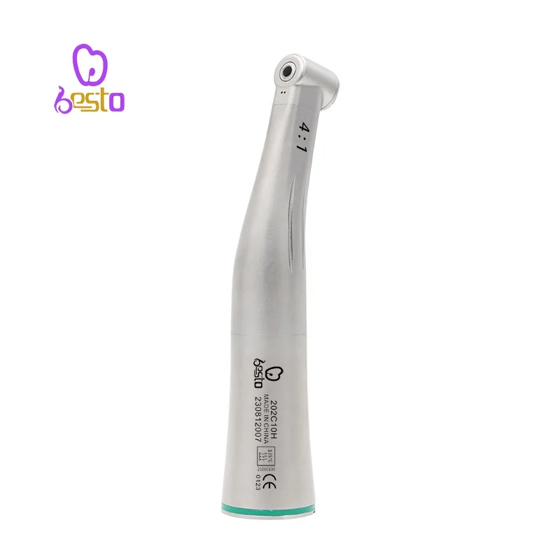 

Dent al 4:1 Contra Angle Green Ring Push Button Low Speed Handpiece Stainless Steel Endodontic Handpiece for Engine Use Files