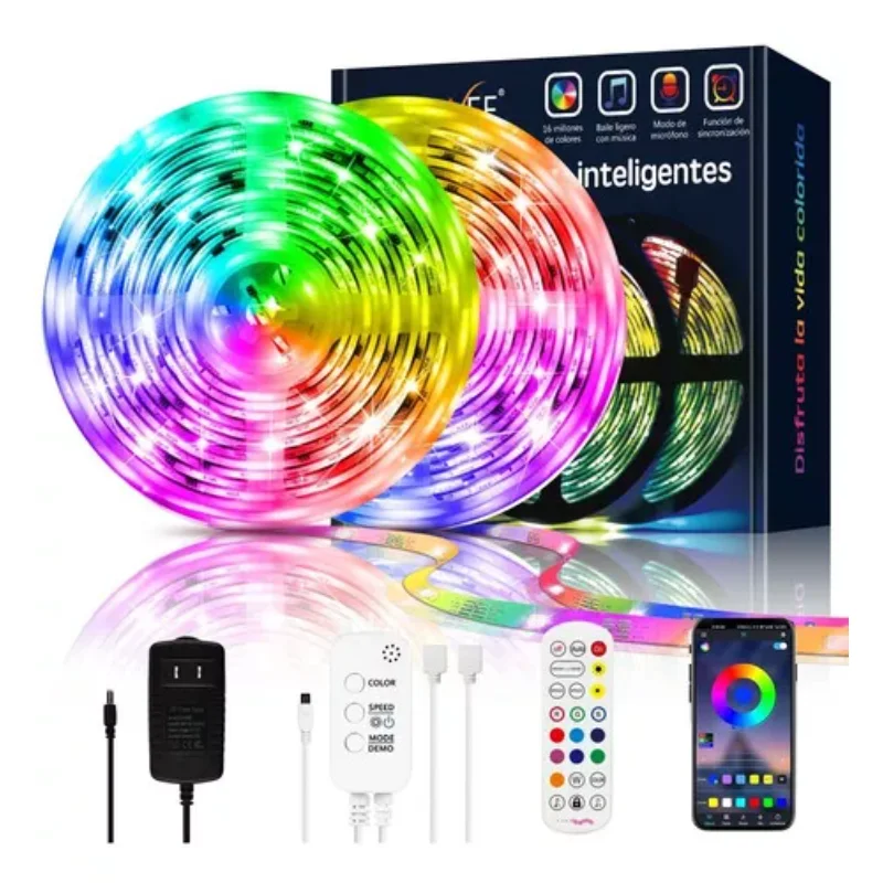 

Bluetooth strip 20M intelligent multi-color light with remote control, used for DIY, and decoration room lighting strip