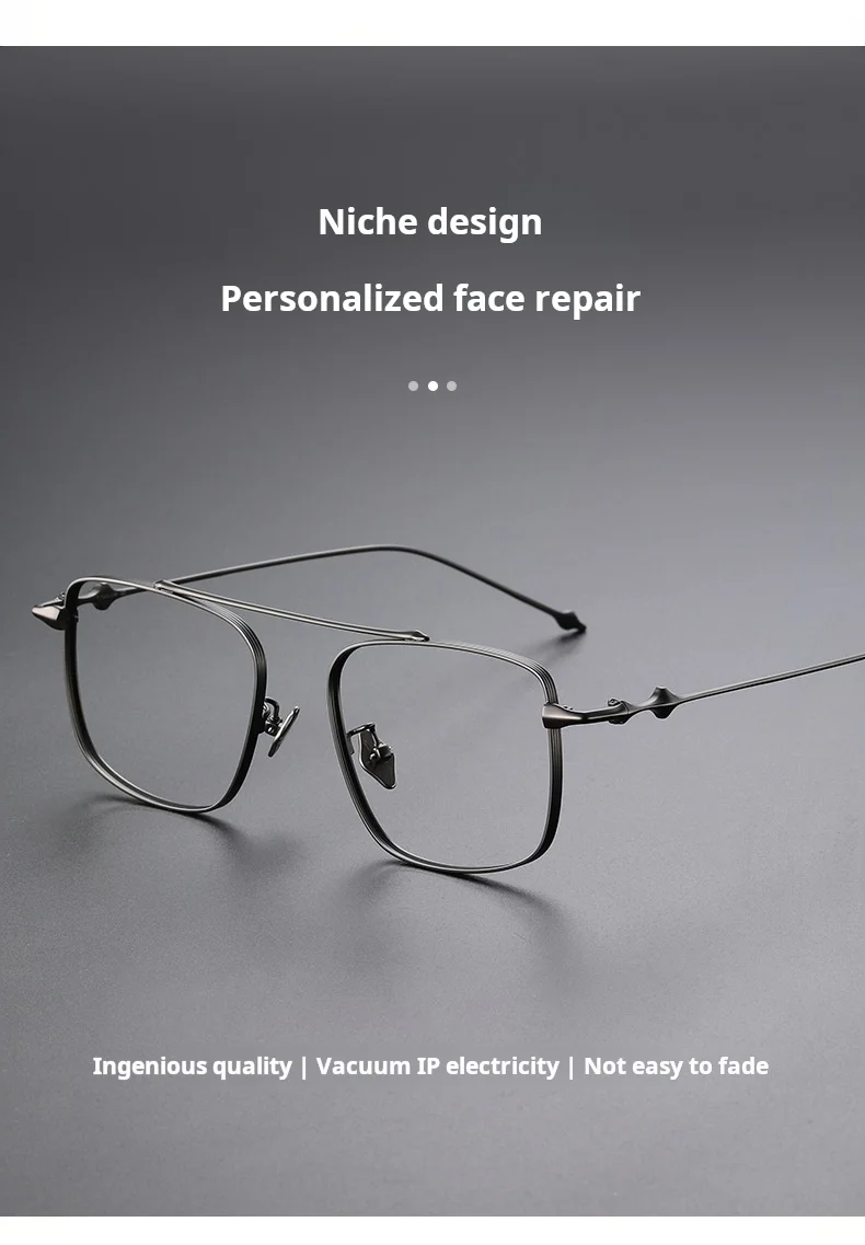 YIMARUILI Retro Pilot männer Brille Rahmen Ultraleicht Trendy Titan Legierung Große Größe Optische Brillen Frauen M1910 – Detail 3