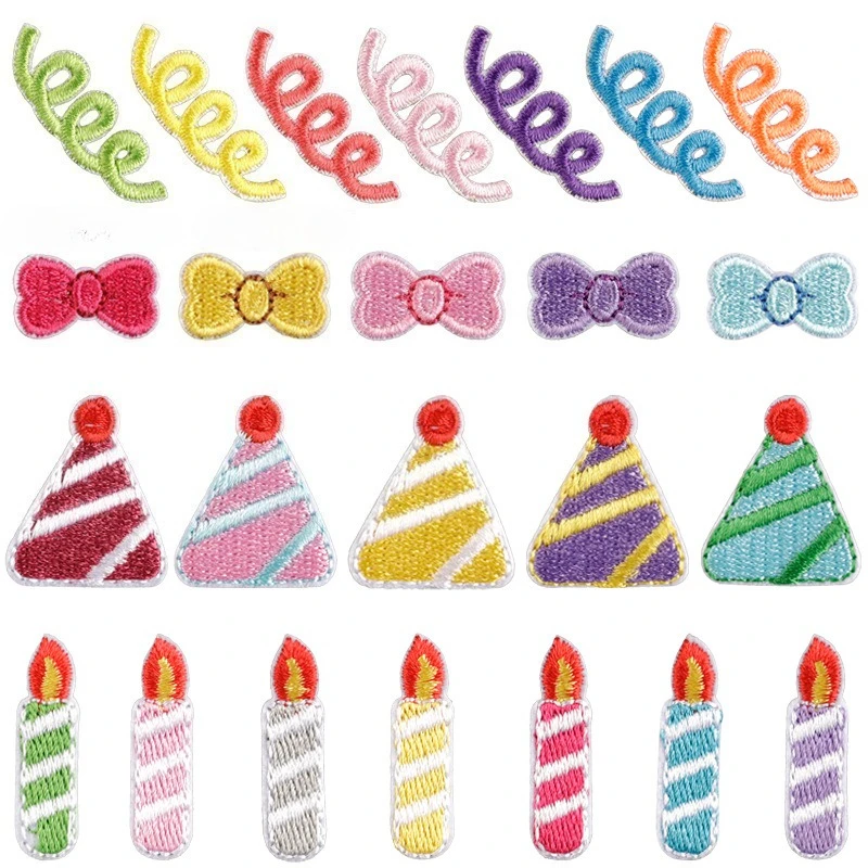New Fashion Embroidery Patch Original Cartoon Phone Line Candle DIY Accessories Fabric Patch
