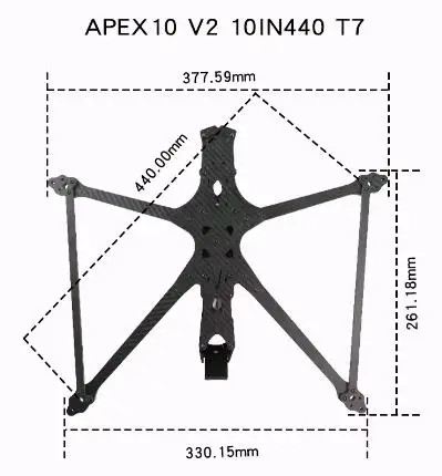 TendFlying 3K rama z włókna węglowego APEX-10 V2 10IN 440MM T7 DC rozstaw osi RC FPV Freestyle wyścigowy dron zestaw ze szkieletem