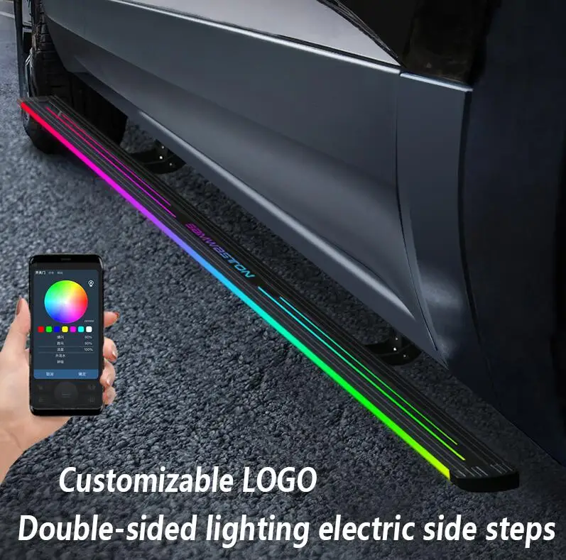 Cc CarAutomatic Electric Power Neon Led Light Side Step Running Board for ROEWE RX5 2019-2025