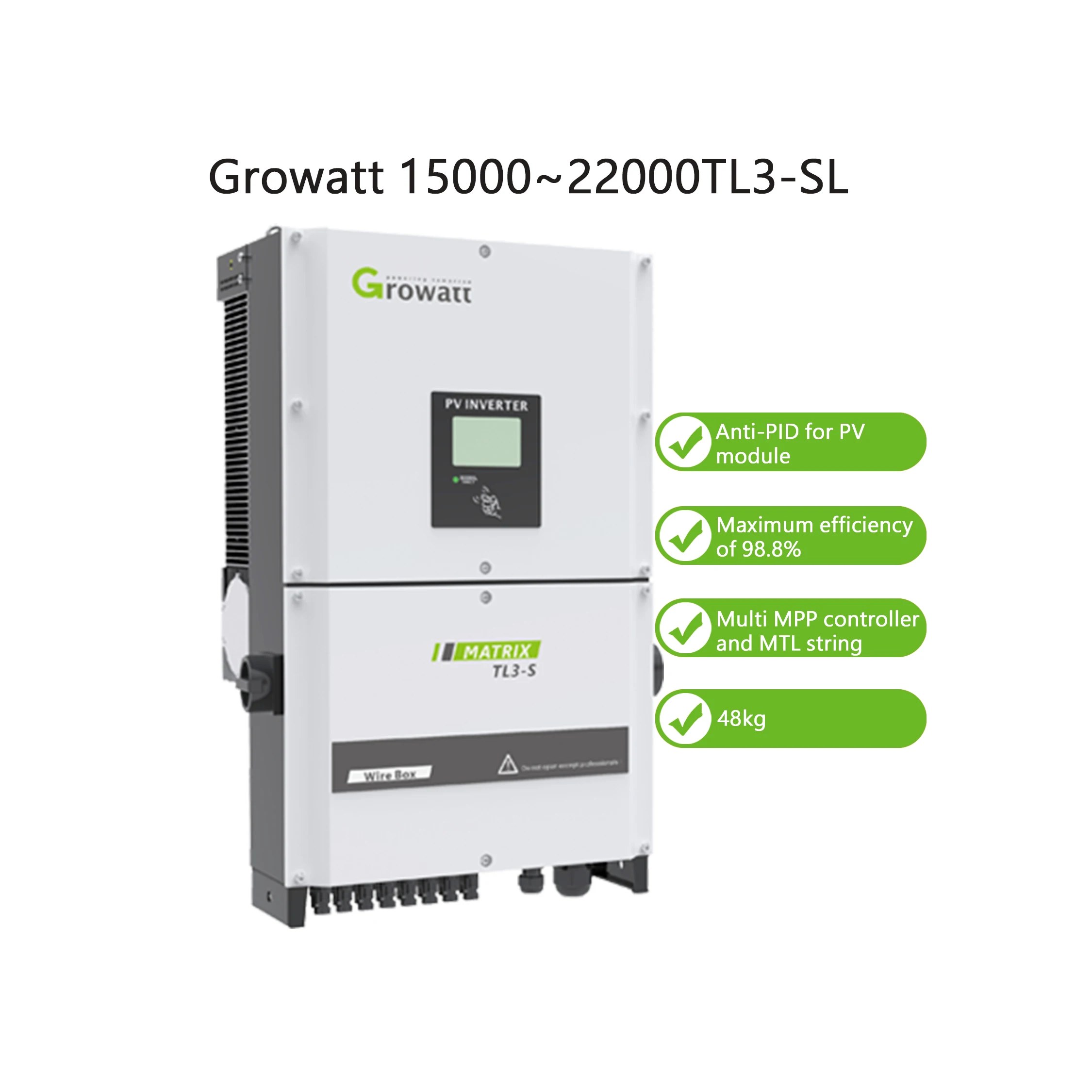 Инвертор Growatt 25 кВт, 33 кВт, 30 кВт, 35 кВт, 40 кВт, фотоэлектрический, 30 кВт, связанный на сети, 40 кВт, Pv солнечный инвертор