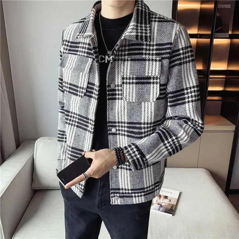 Slim Fit New In Wool & Blends Jacket for Men Joker Harajuku Cheap Sale Clothes Offer Luxury Designer Deals Trendy Y2k Man Coat