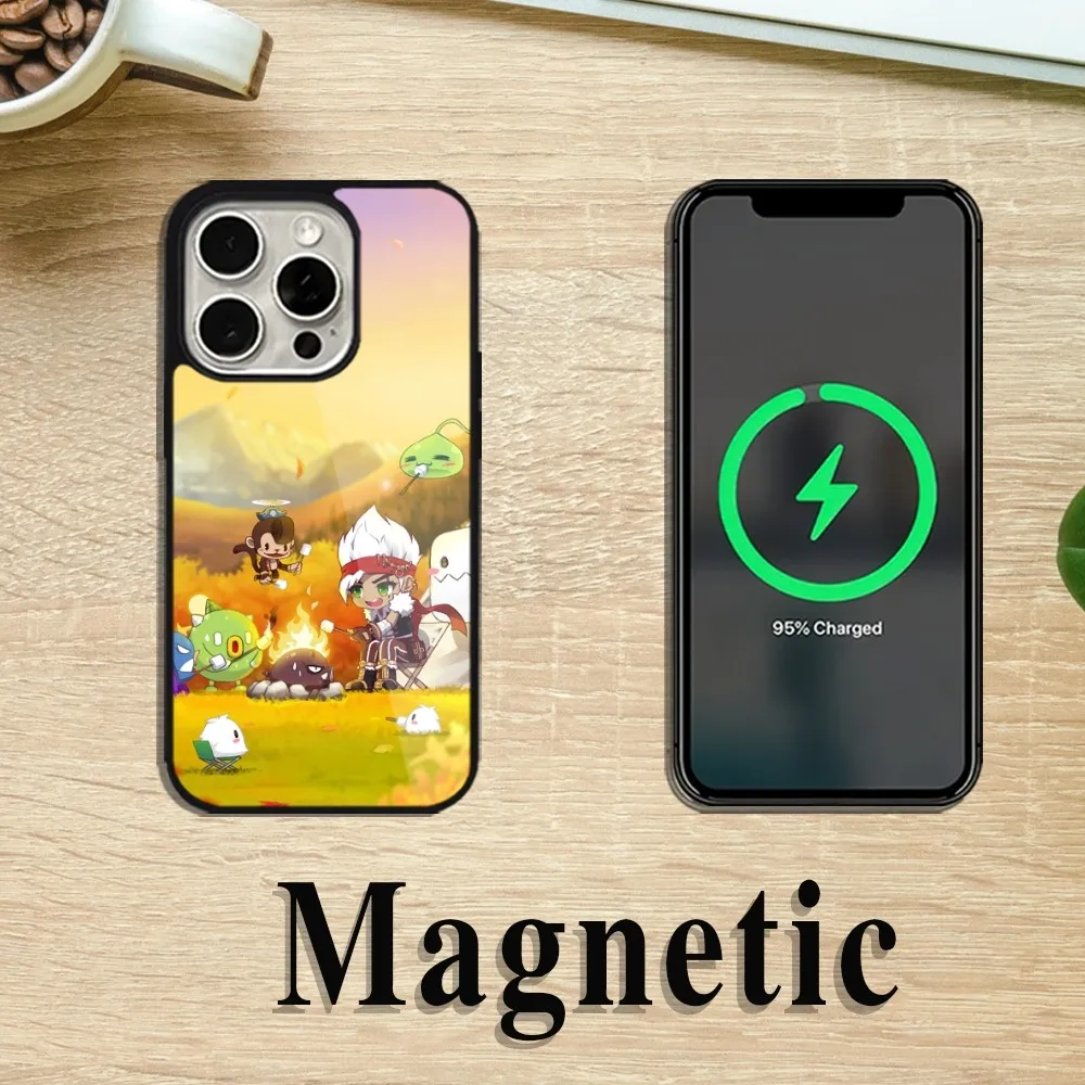 Game M-Maplestory Phone Case For iPhone 11 12 13 14 15 Pro Max Plus Magsafe Magnetic Wireless Charging