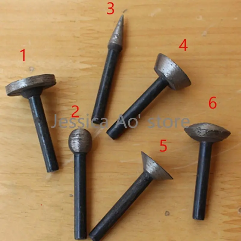 6pcs Sintered Diamond Grinding Head Stone Cutting Tools Marble Carving Knife Tile Cement Grinding Sanding Stone Milling Cutter