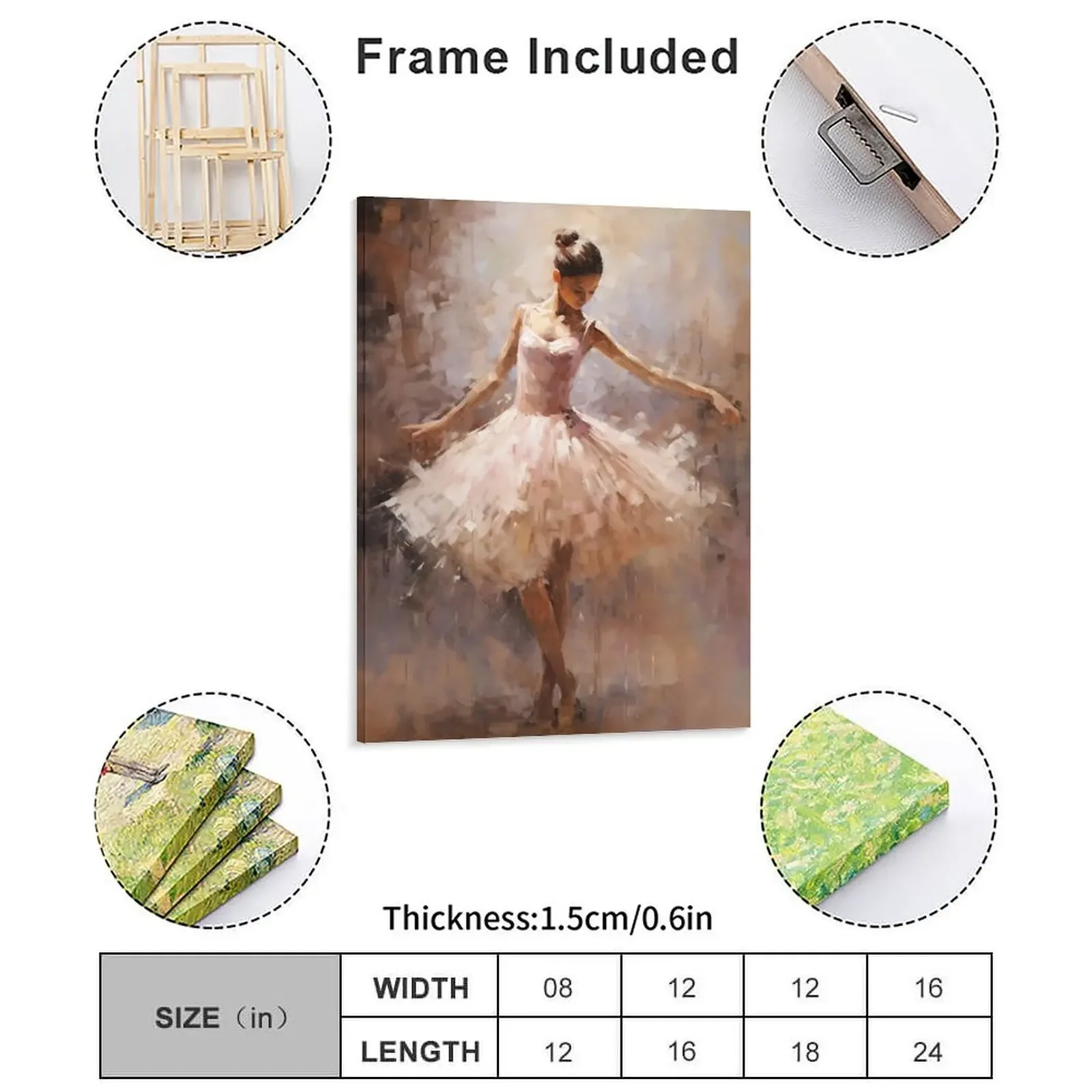 Ballerina Oil Painting Canvas Painting Create Designs Club Wall Decor Vintage Framed Wall Paintings