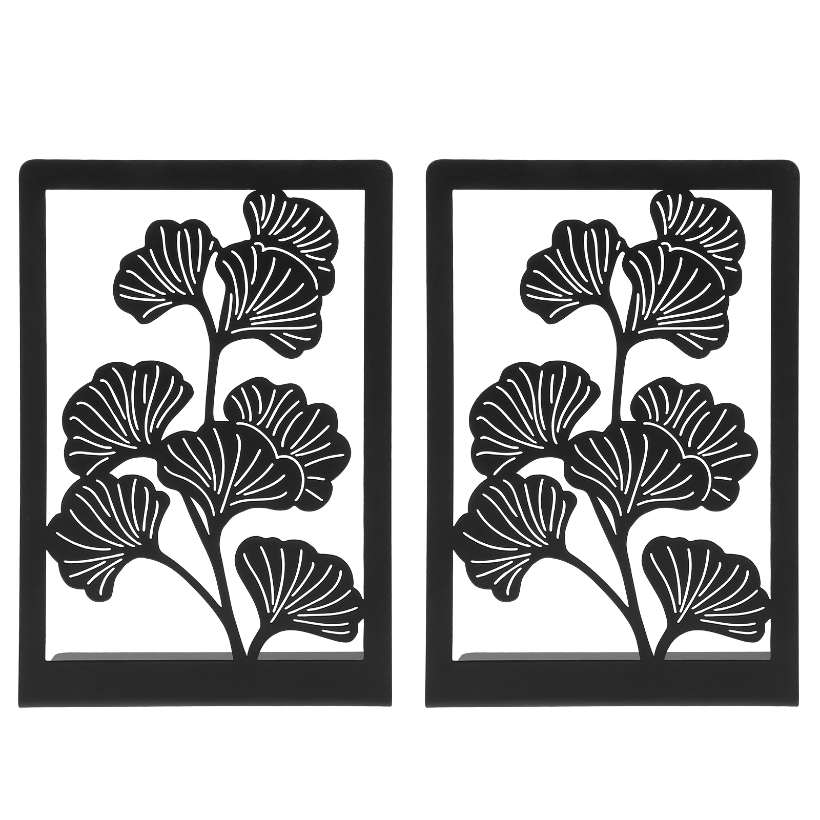 

2pcs Decorative Bookends Leaf Metal Bookend For Shelves Heavy Duty Iron Book Stoppers Non-Slip Study Room Organizer Holders