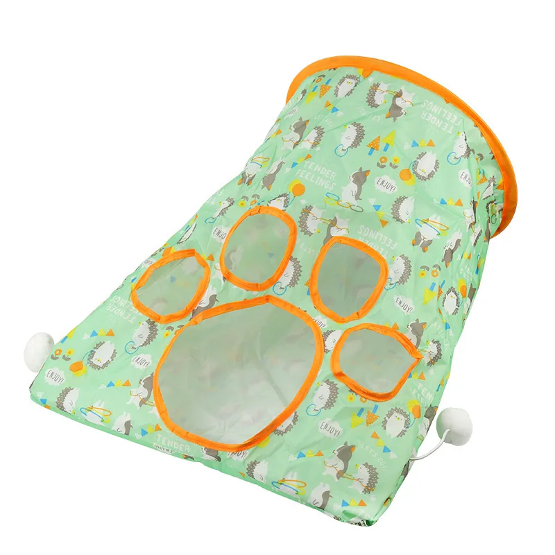 Cat Toys Drilling Bag Teaser Cat Stick Collapsible Cat Tunnel Rattling Paper Chewable Hairball Cat Toys