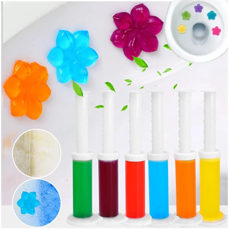 Jeringa de Gel limpiadora de inodoro, drenaje aromático, detergente para limpieza de inodoro, ambientador, elimina los olores, herramientas para el baño y el hogar, 1/6 Uds.