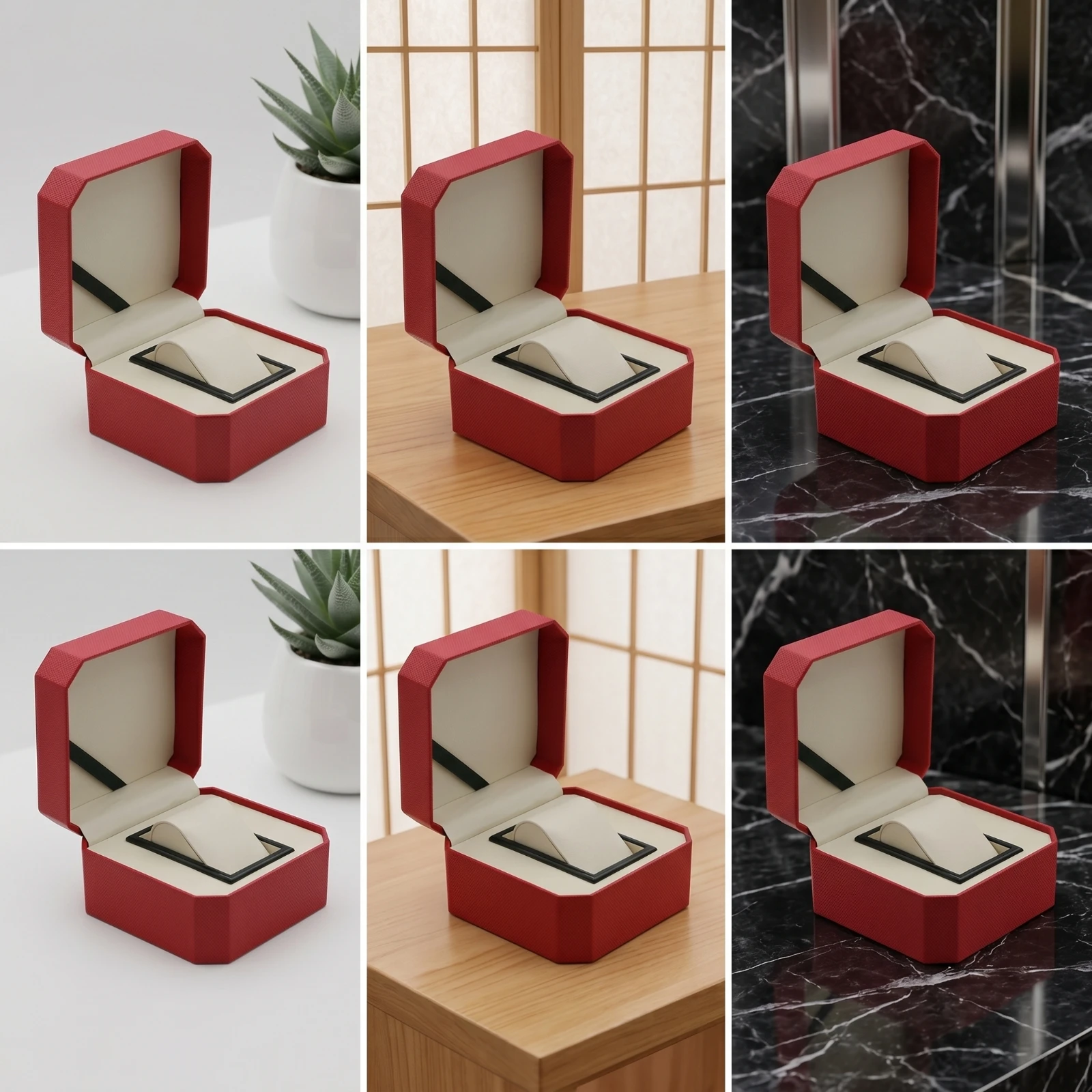 Watch Box with Cushion Flip-Top Octagonal Watch Holder Jewelry Box with Cushion Safeguarding Lightweight for Gifters