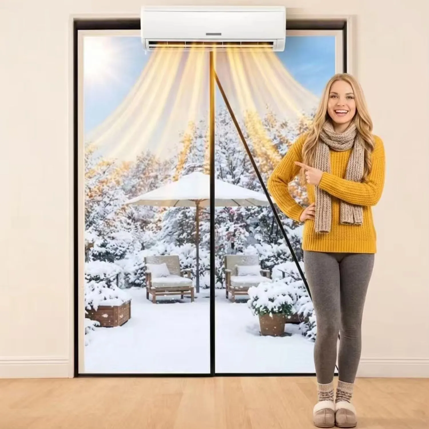 Air conditioner door curtain, partition curtain, windshield curtain, transparent soft plastic, winter thermal insulation and win