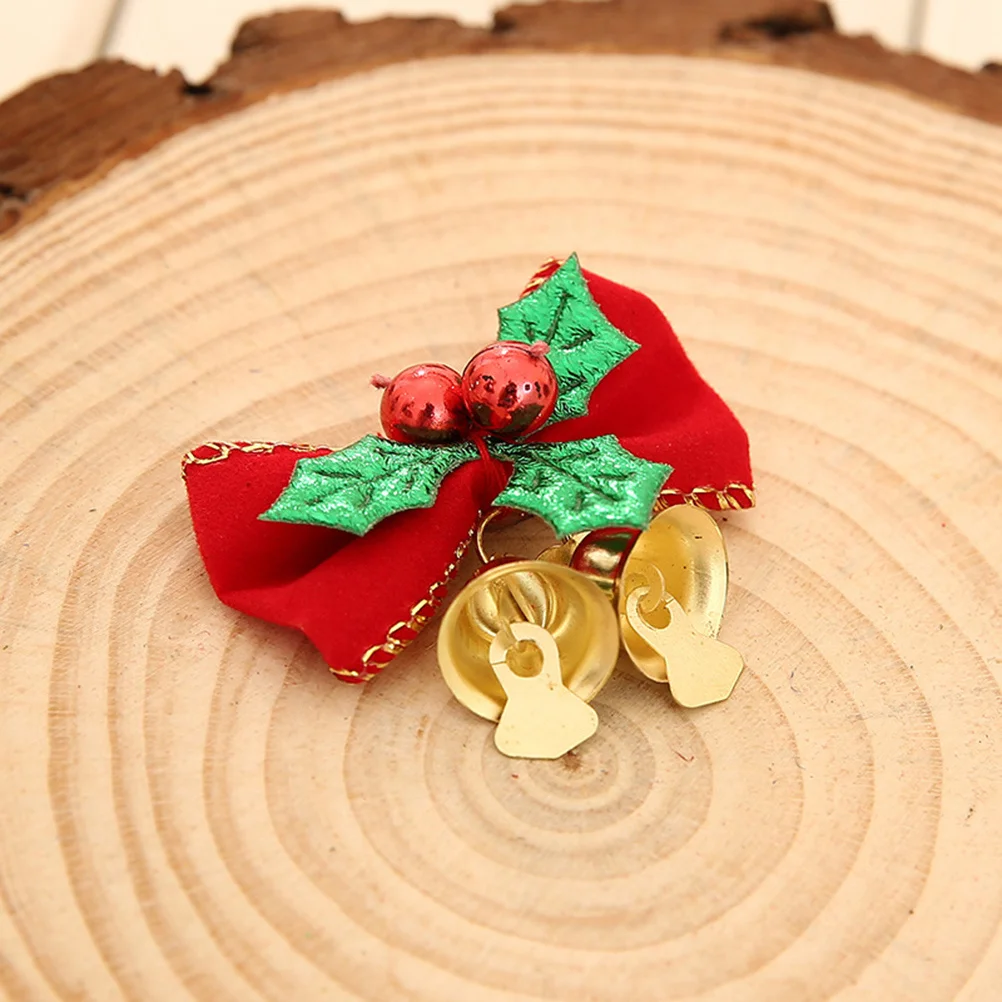 

10Pcs Christmas Bell Bowknots Elegant Ornaments for Tree Wreath Wall Door Photo Shoots Special Occasions Gift Wrapping Party