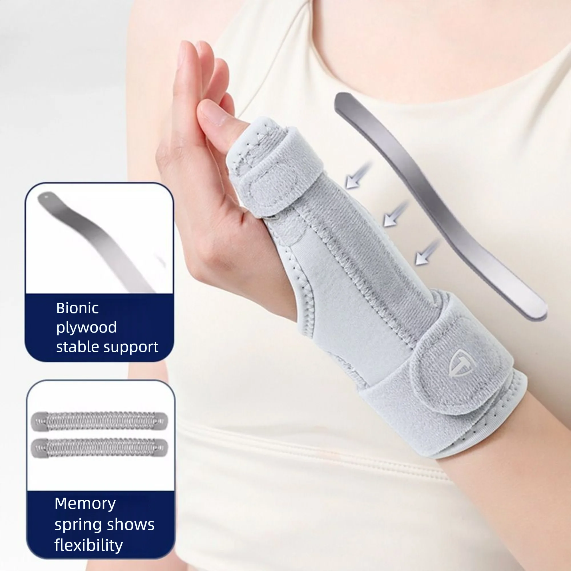 حامل إصبع قابل للتعديل للتعزيز المعدني، خفيف الوزن وجيد التهوية، يلتف حماية اليد للسلامة #5