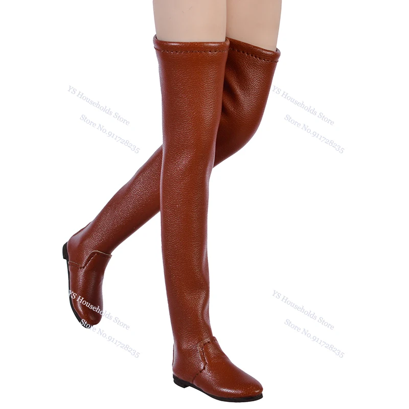 1/6 Vrouwelijke Soldaat Platte Bodem Mid-buis Lange Buis Laarzen Mode Schoenen Speelgoed Accessoire Voor 12 "2B Zus Politieagente Figuur Cos