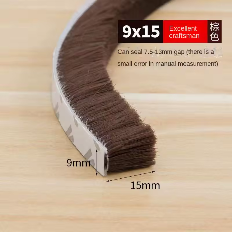 Self-adhesive Bristles Wool Pile Weatherstrip Door Window Brush Seal 7/9 X 5mm 9mm 12mm 15mm 23mm Warm Winter Gray White Brown - Image 27