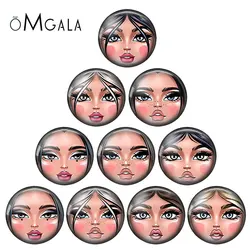 матрёшка matryoshka Russian Face Pattens 10pcs 12mm/18mm/20mm/25mm Round photo glass cabochon demo flat back Making findings