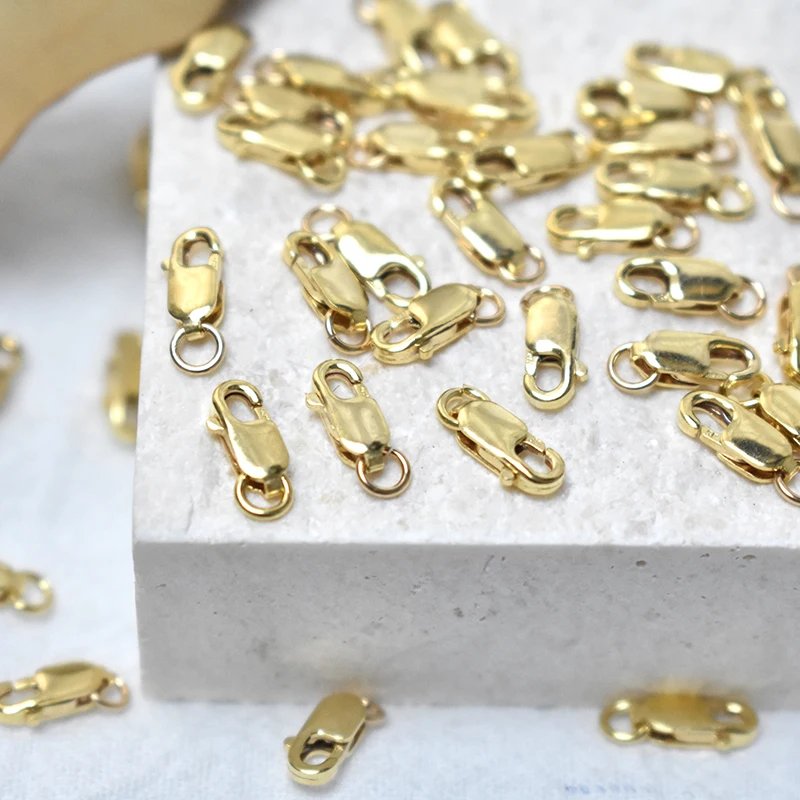 14K Goldfilled Karabinerverschluss mit offenem Ring, Großhandelsbedarf für Armbänder, Halsketten und handgemachten Schmuck – Detail 13